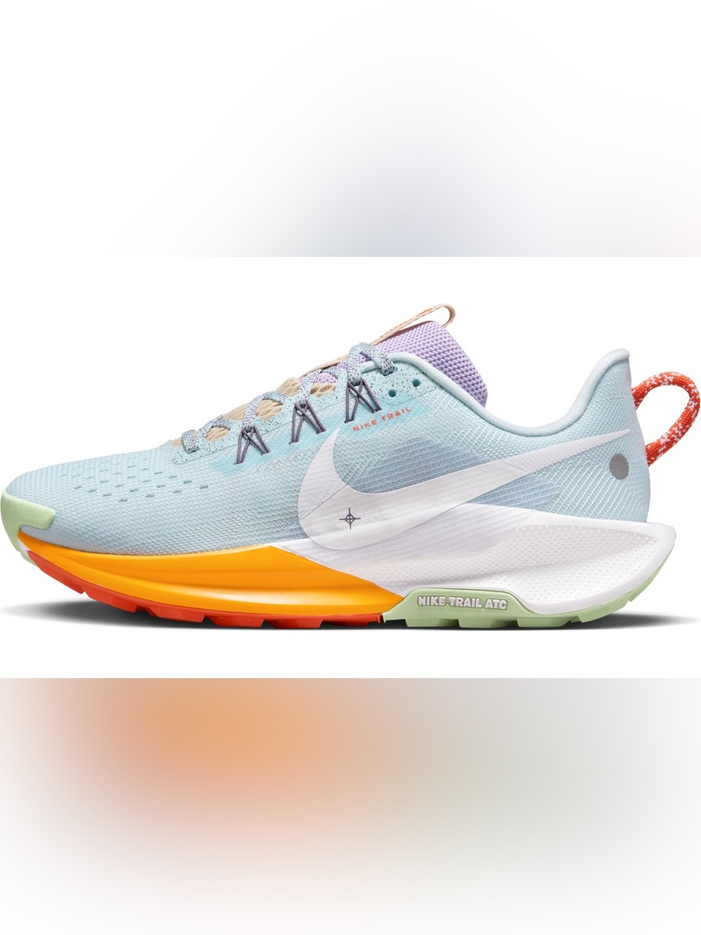 Nike Women’s Light Blue Trail Running Shoes with Orange Accents